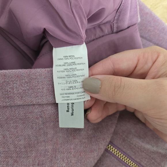 J Crew Skirt Womens 4 Purple Wool Pencil Lined Back Zip Stretch Career Office‎ - Picture 4 of 9